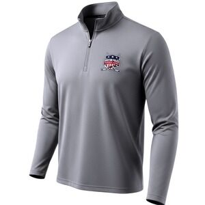 NWT TravisMathew Coto Perf 1/4 Zip Pullover Grey Boston Police Hockey XL